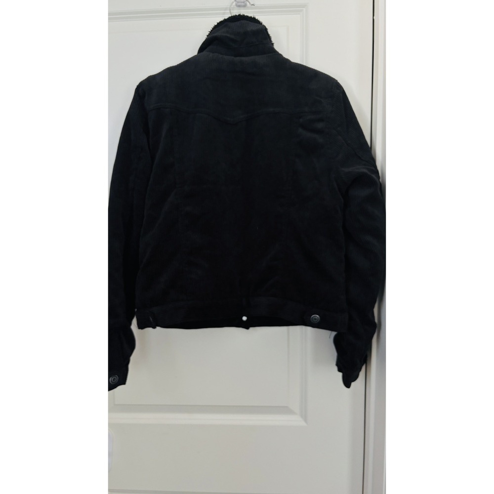 Ashley By 26 International Black Corduroy Jacket with Black Sherpa Collar Large - Picture 3 of 16
